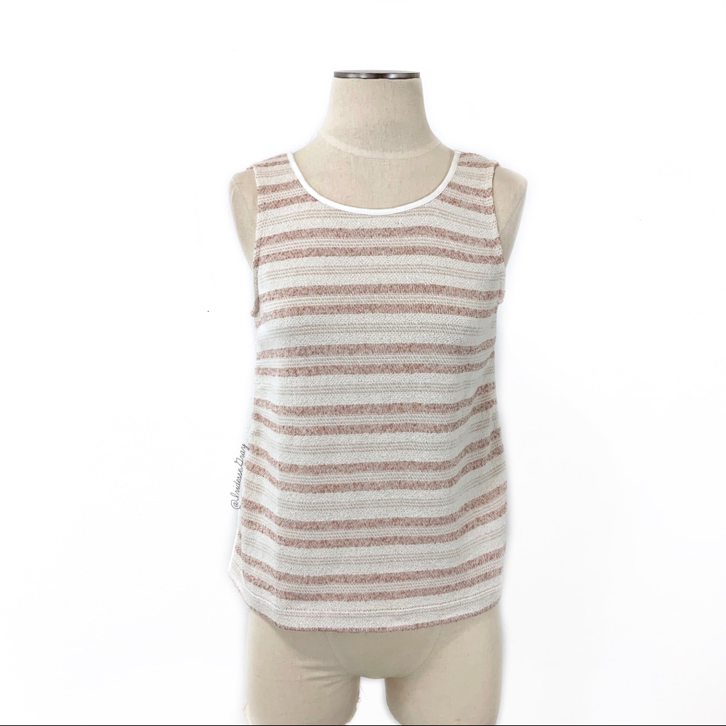 Madewell- Cream & Rust Terry V-Back Tank S